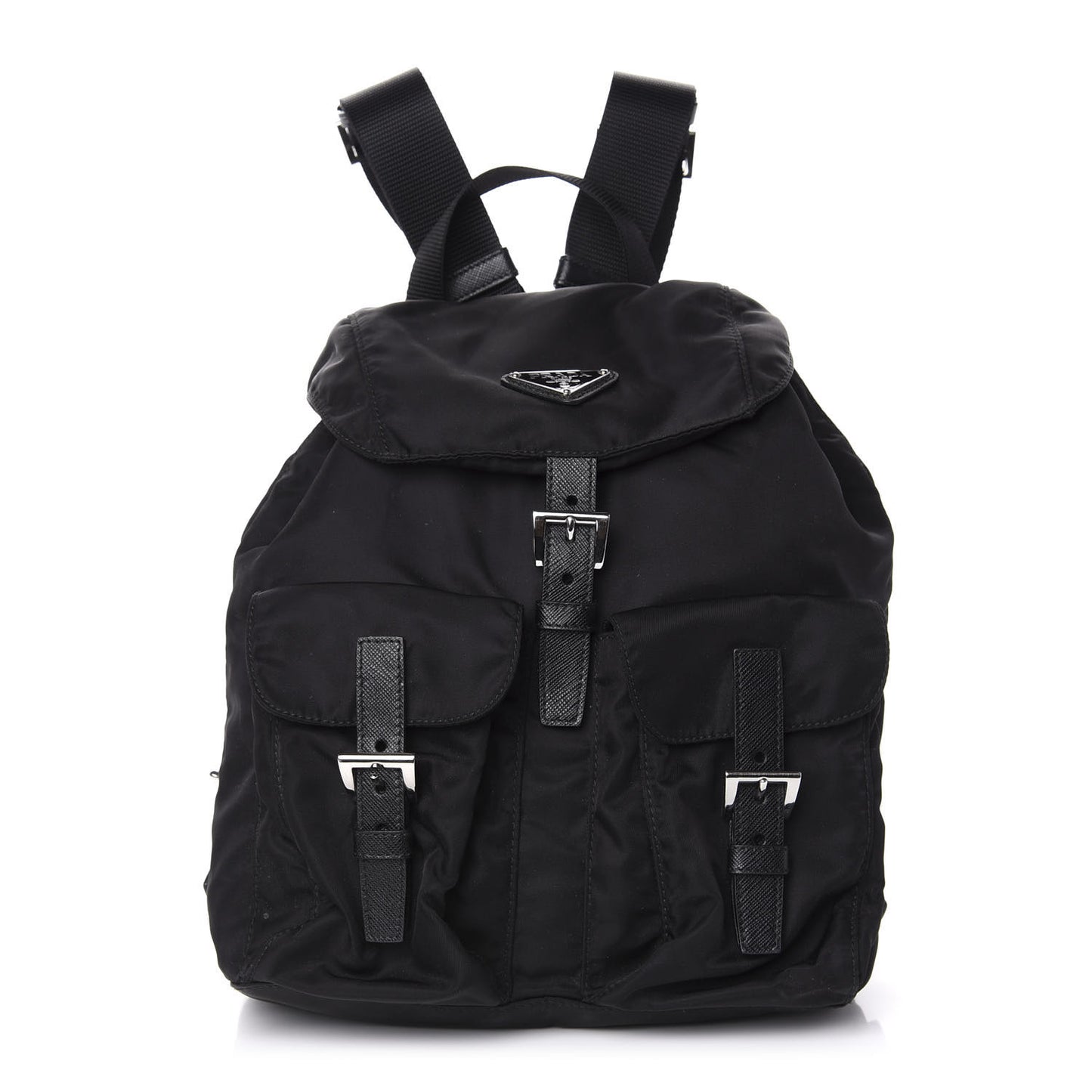 Tessuto Nylon Saffiano Small Backpack Black