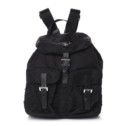 Prada Tessuto Nylon Saffiano Small Backpack Black 1 of 9