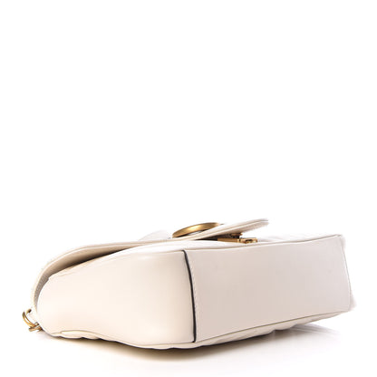 Gucci Calfskin Matelasse Small GG Marmont Shoulder Bag White 4 of 12