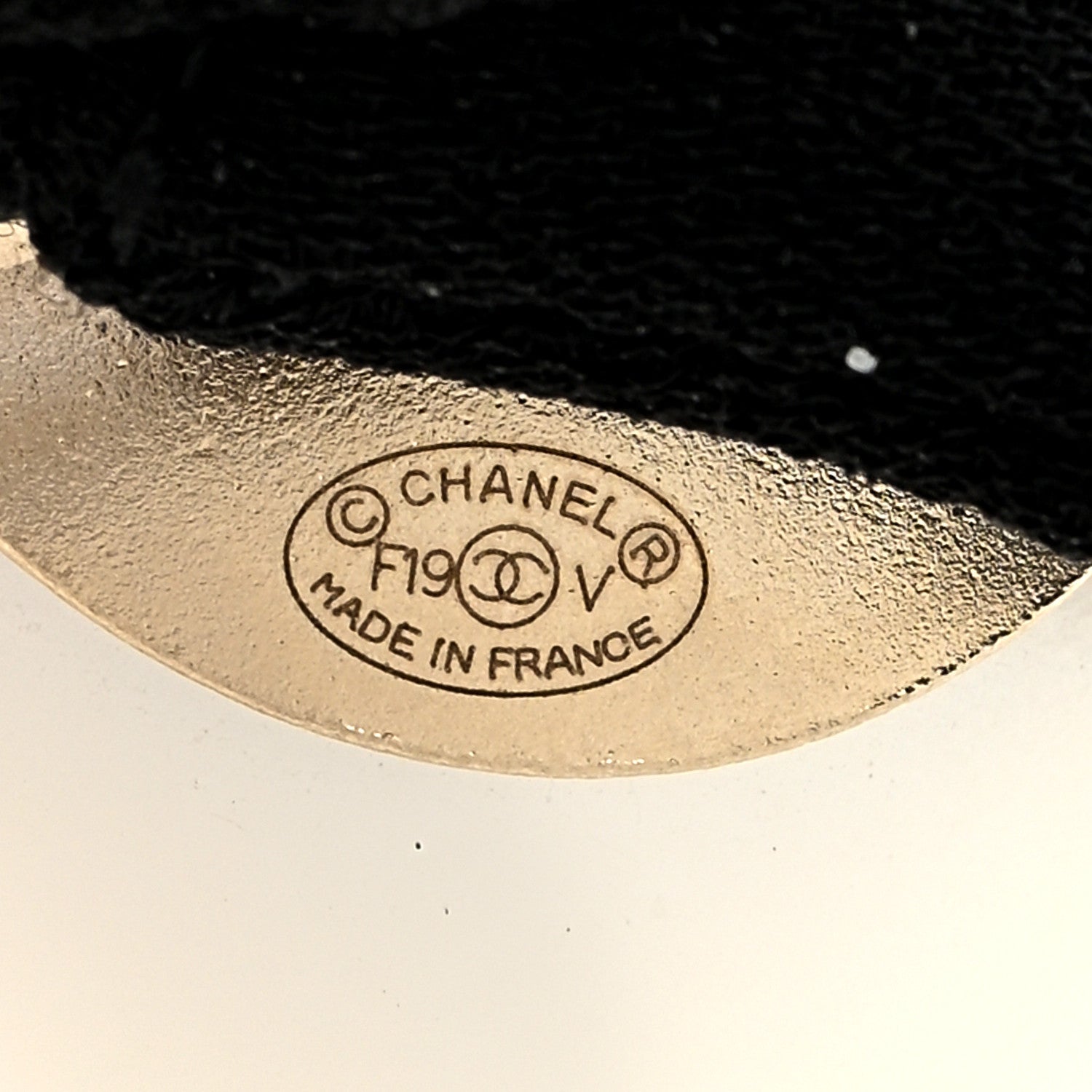 Chanel Pearl CC Hair Tie Black Gold Pearly White 3 of 3