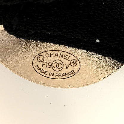 Chanel Pearl CC Hair Tie Black Gold Pearly White 3 of 3