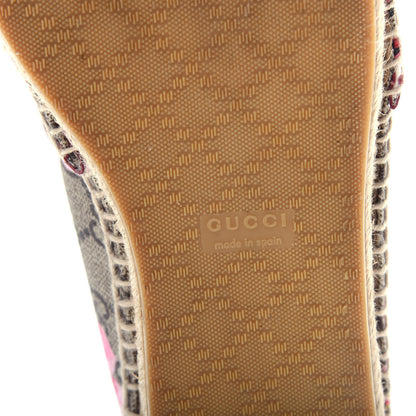 Gucci GG Supreme Monogram Blooms Espadrilles 39.5 Beige Multicolor Dry Rose 9 of 10