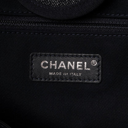 Chanel Denim Large Deauville Tote Blue Orange 7 of 8