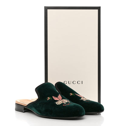 Gucci Velvet Mens Mules 8 Verde Black 8 of 8