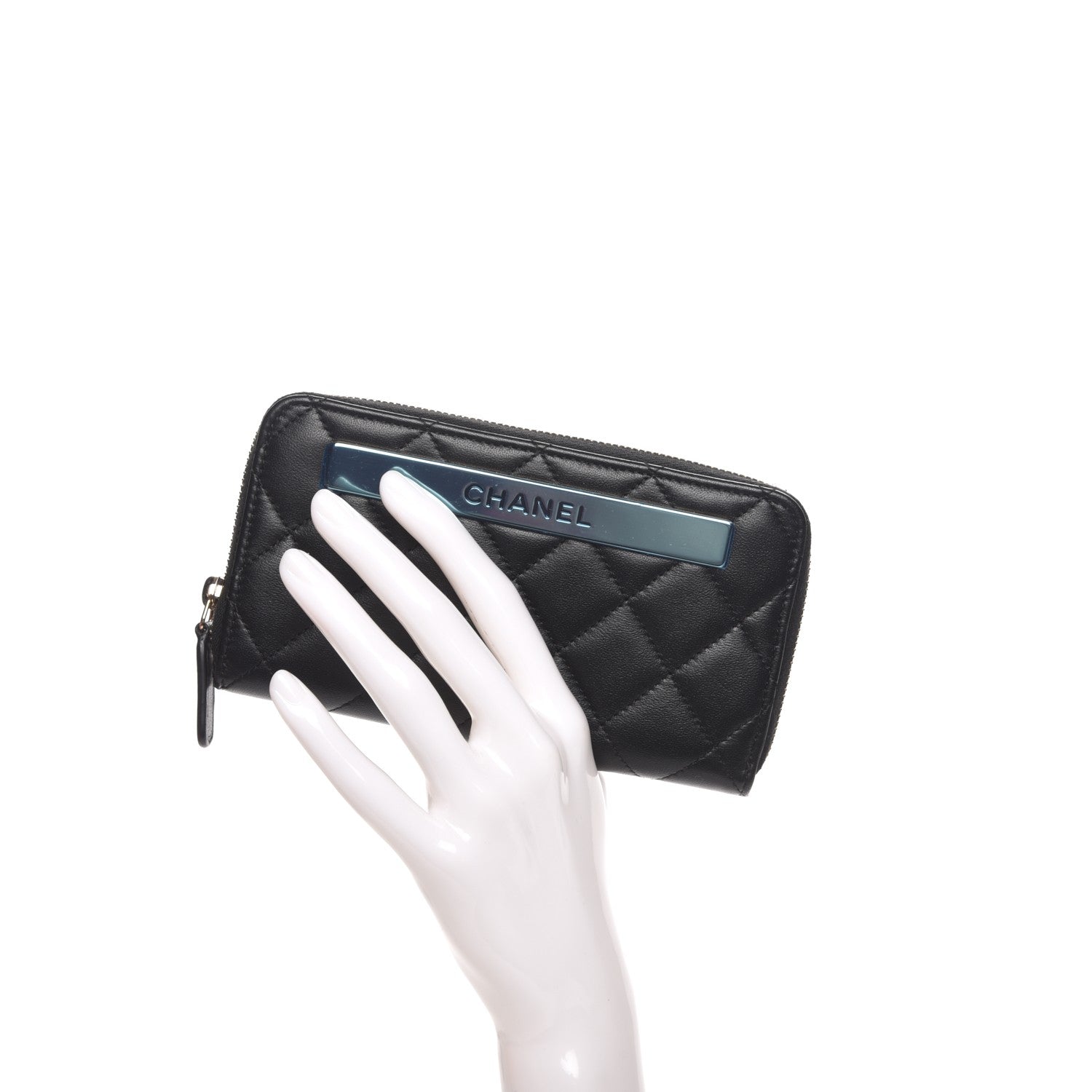 Chanel Lambskin Quilted Small Trendy CC Zip Around Wallet Black 2 of 9