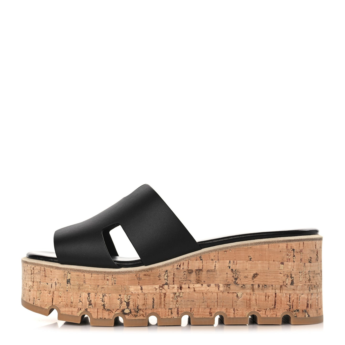 Calfskin Cork Eze 30 Sandals 38 Black