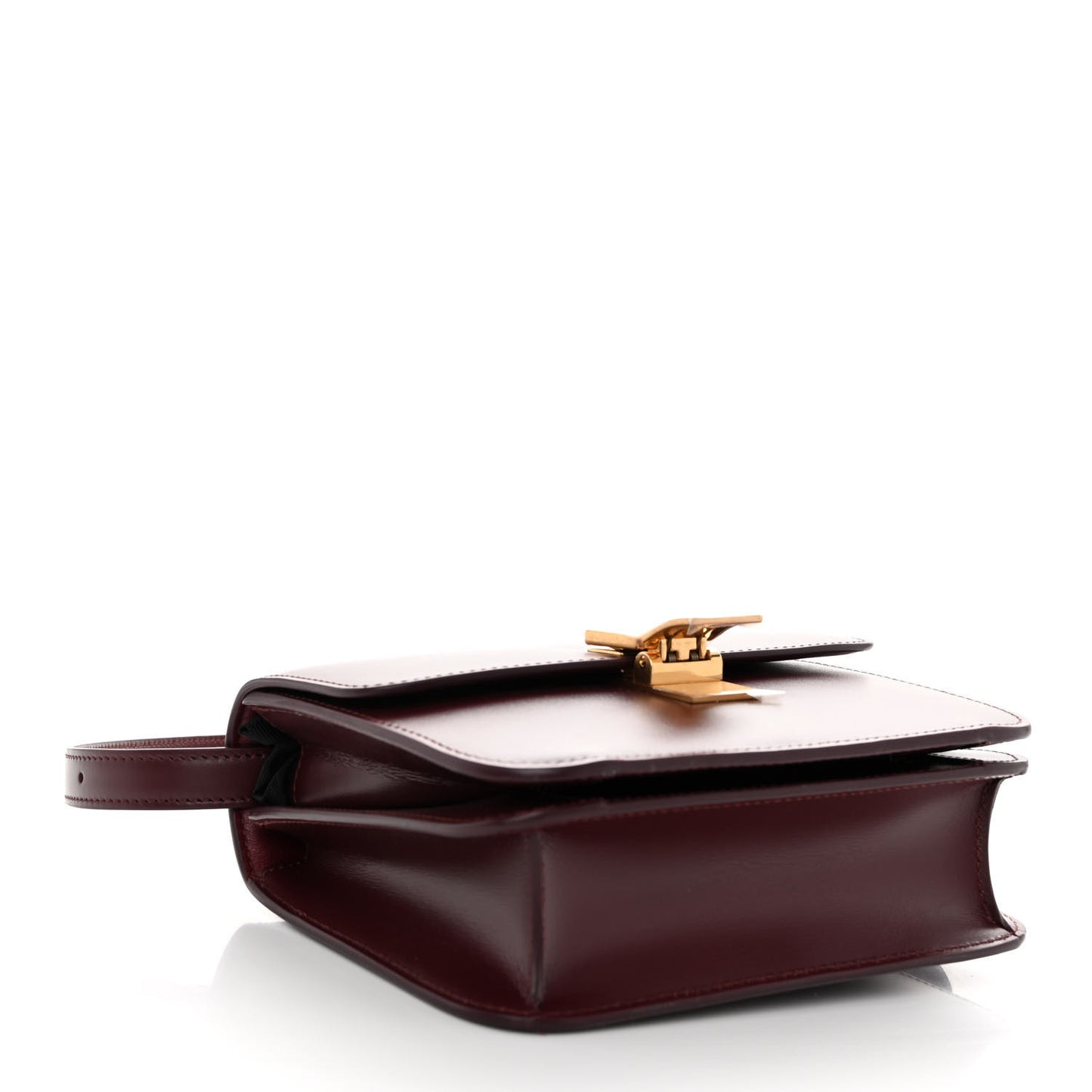 Box Calfskin Teen Classic Box Flap Bag Burgundy