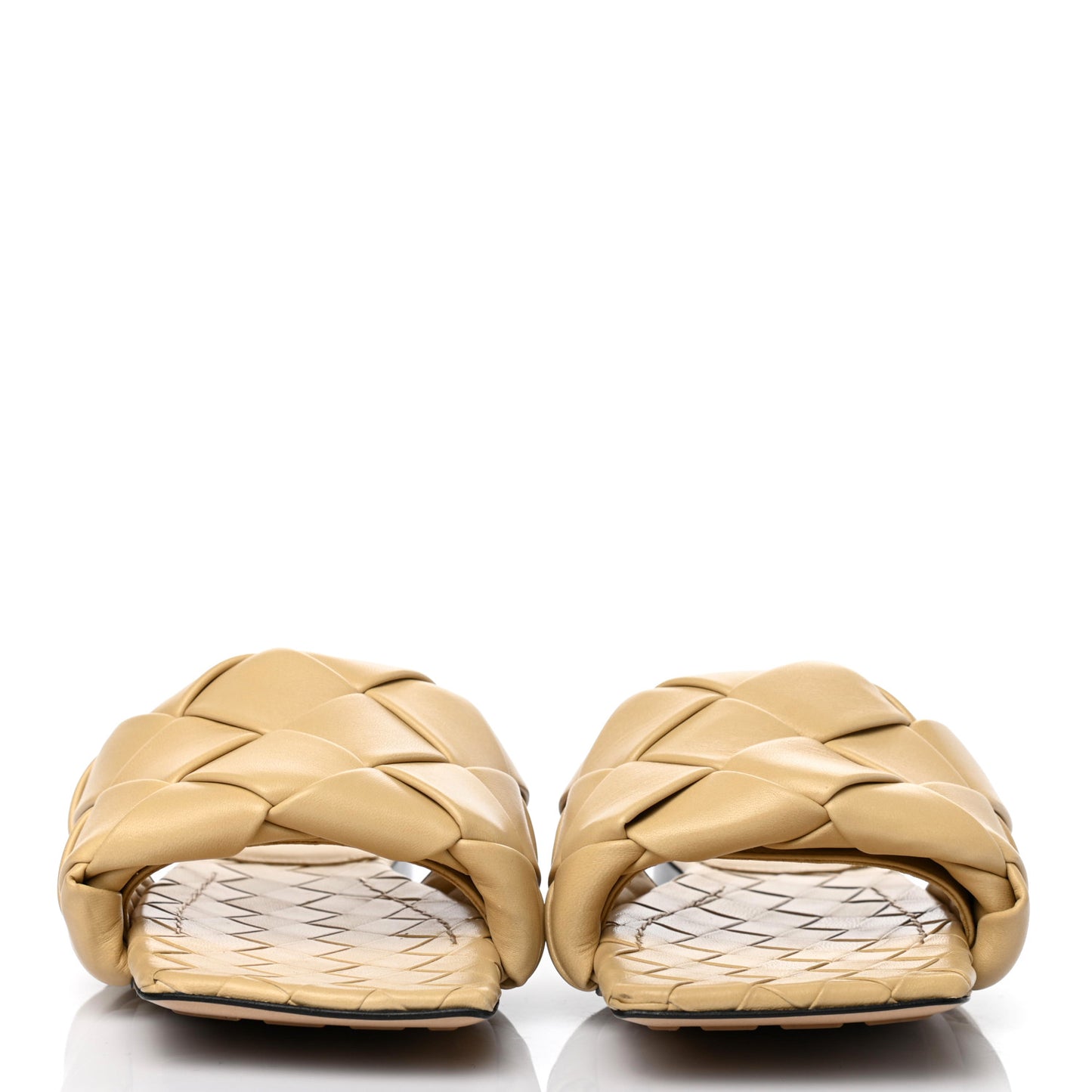 Nappa Maxi Intrecciato Lido Flat Sandals 39 Cane Sugar