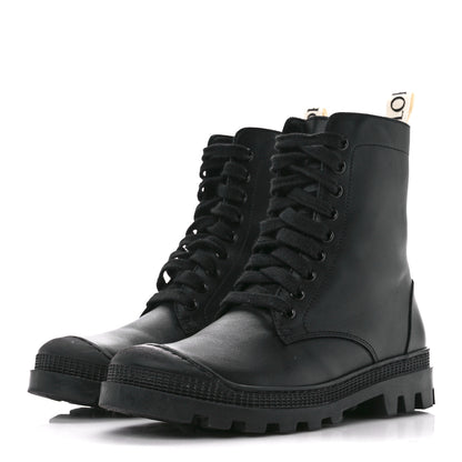 Loewe Calfskin Rubber Combat Boots 37 Black 3 of 9