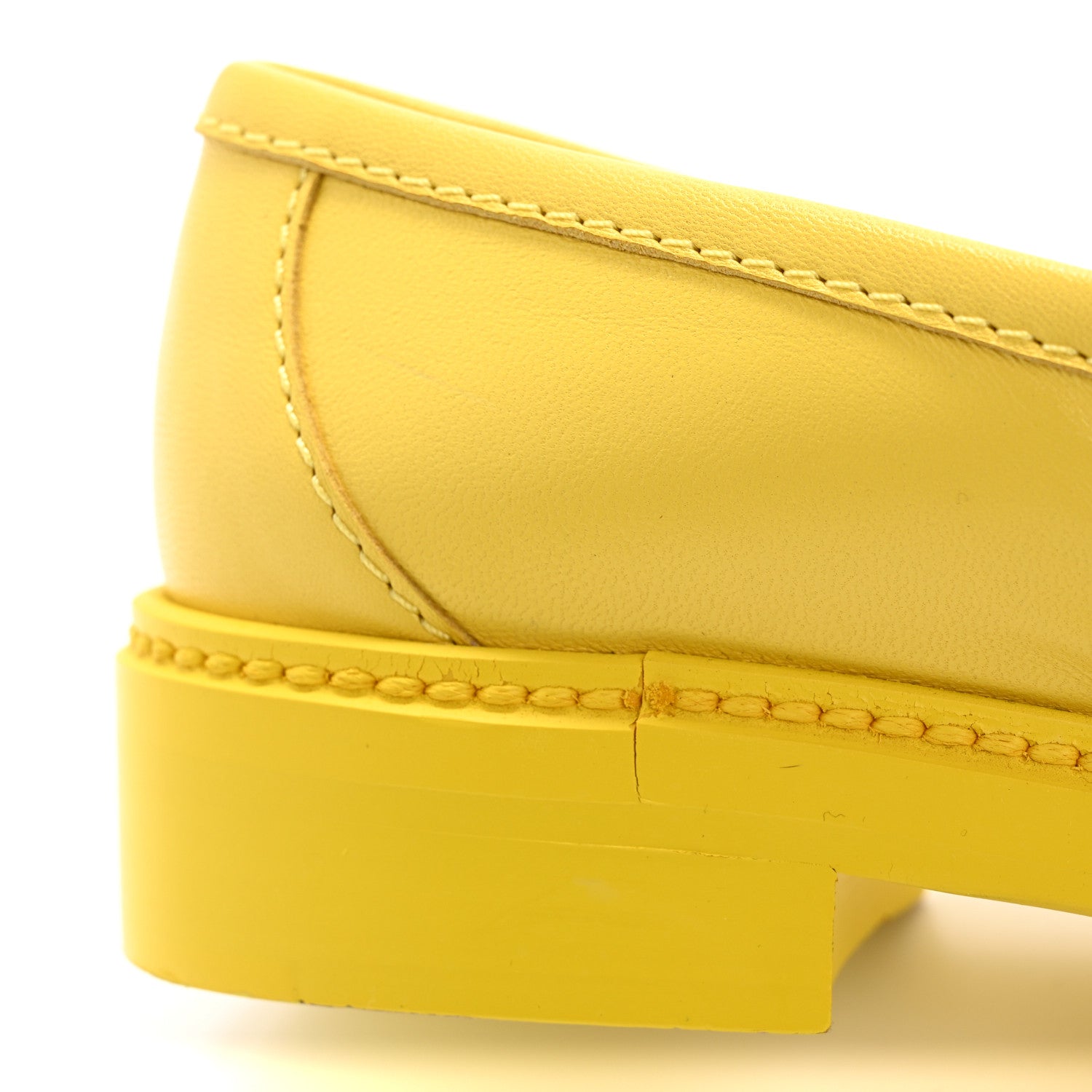Chanel Lambskin Quilted CC Turnlock Loafers 36.5 Yellow 1678567