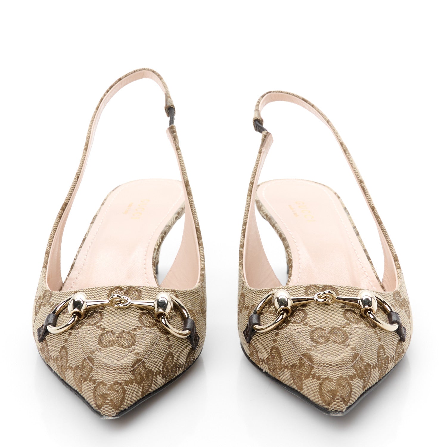 Gucci Monogram Horsebit 35mm Slingback Pumps 39 Beige Ebony Cocoa 37.5 Beige Ebony Cocoa 3 of 11