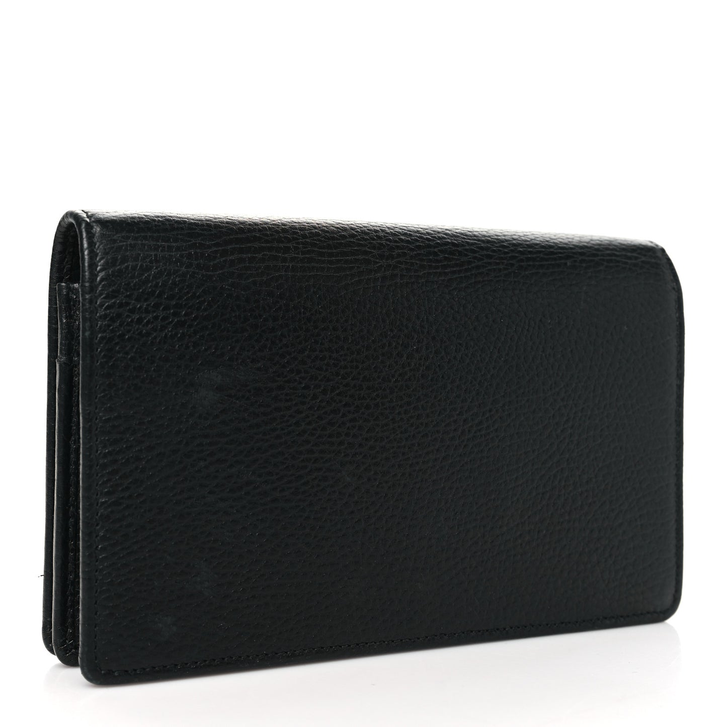 Dollar Calfskin Enamel Monochrome Mini GG Marmont Chain Wallet Black