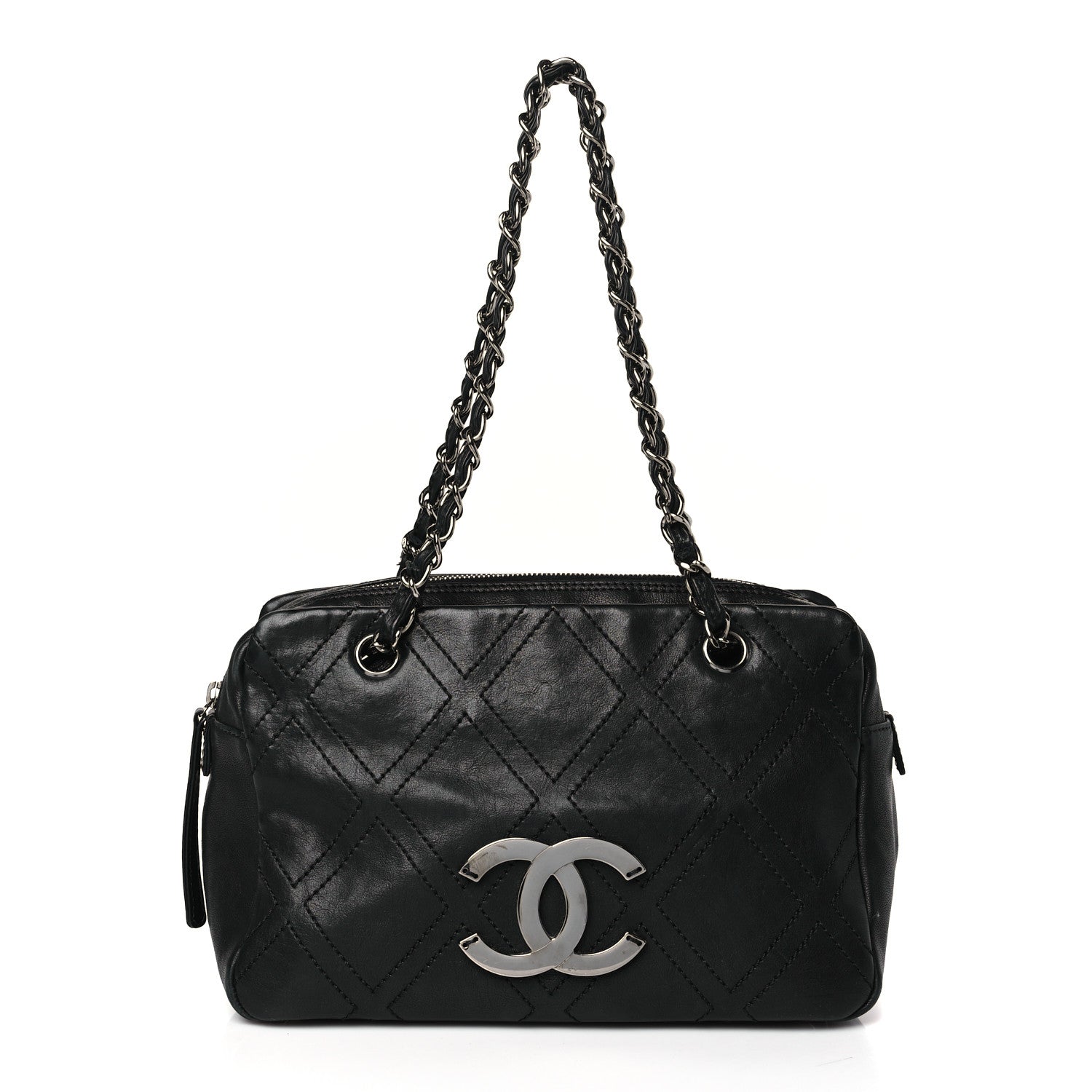 Chanel Calfskin Small Diamond Stitch Tote Black 1 of 9