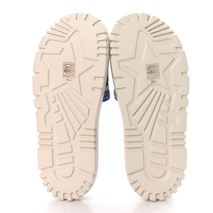 Christian Dior Canvas Toile de Jouy Embroidered Dway 10mm Slide Sandals 37 Off White Blue 5 of 8