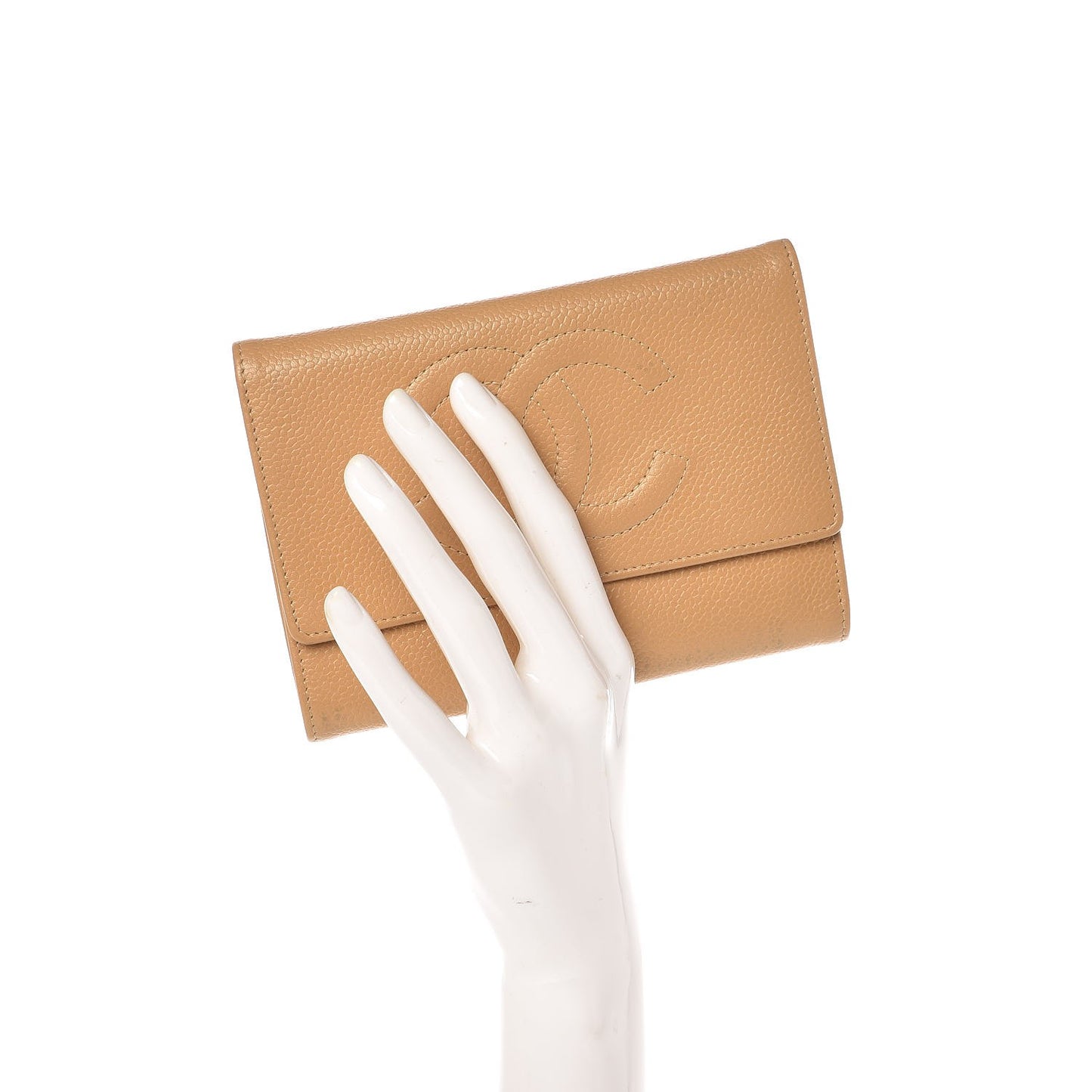Caviar Timeless CC Wallet Beige
