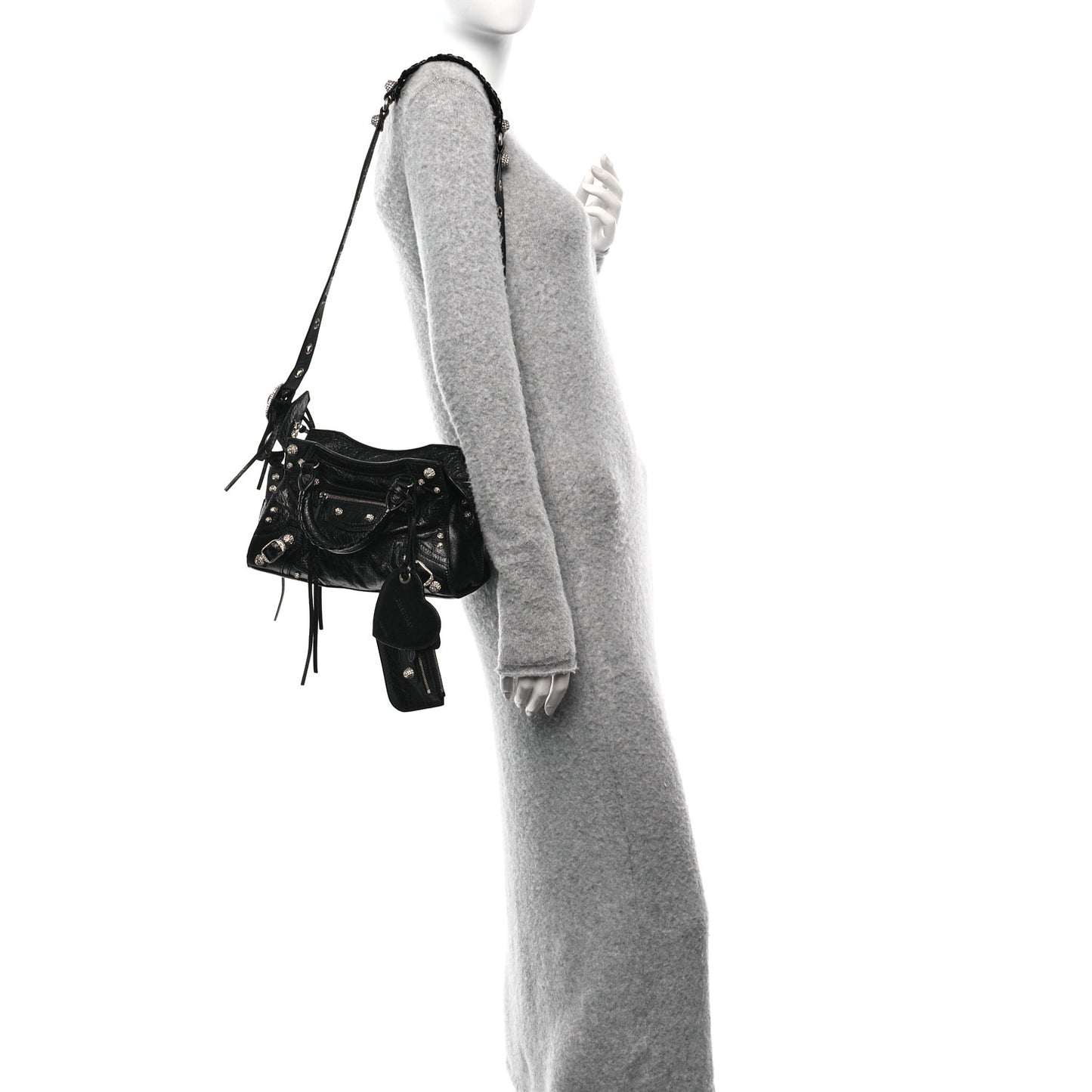 Agneau Arena Crystal Neo Cagole Handbag XS Black