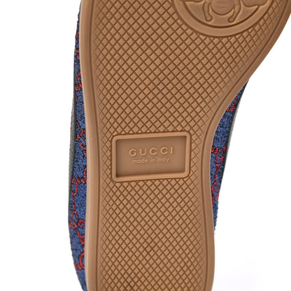 Gucci Lurex Calfskin Web GG Monogram Womens Falacer Sneakers 38 Iridescent Blue Iridescent Red Silver 7 of 9