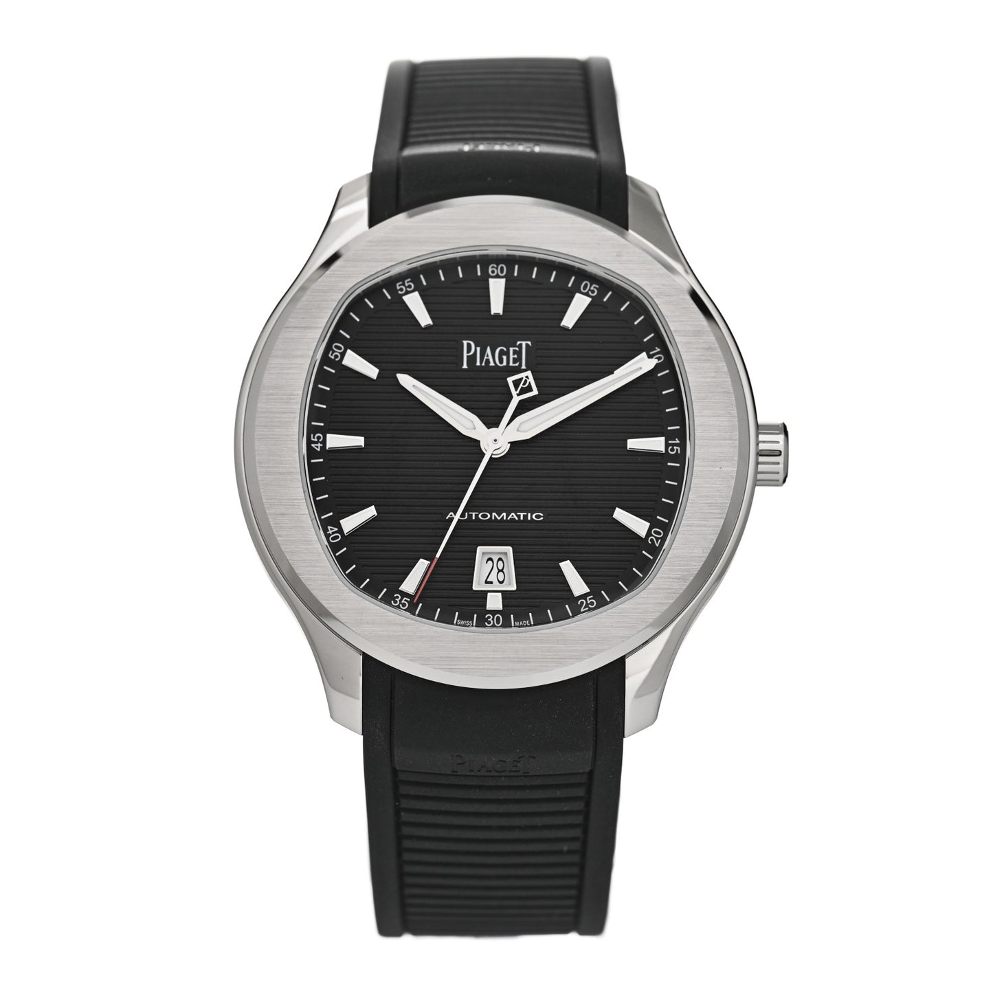Stainless Steel Rubber 42mm Polo Date Automatic Watch Black