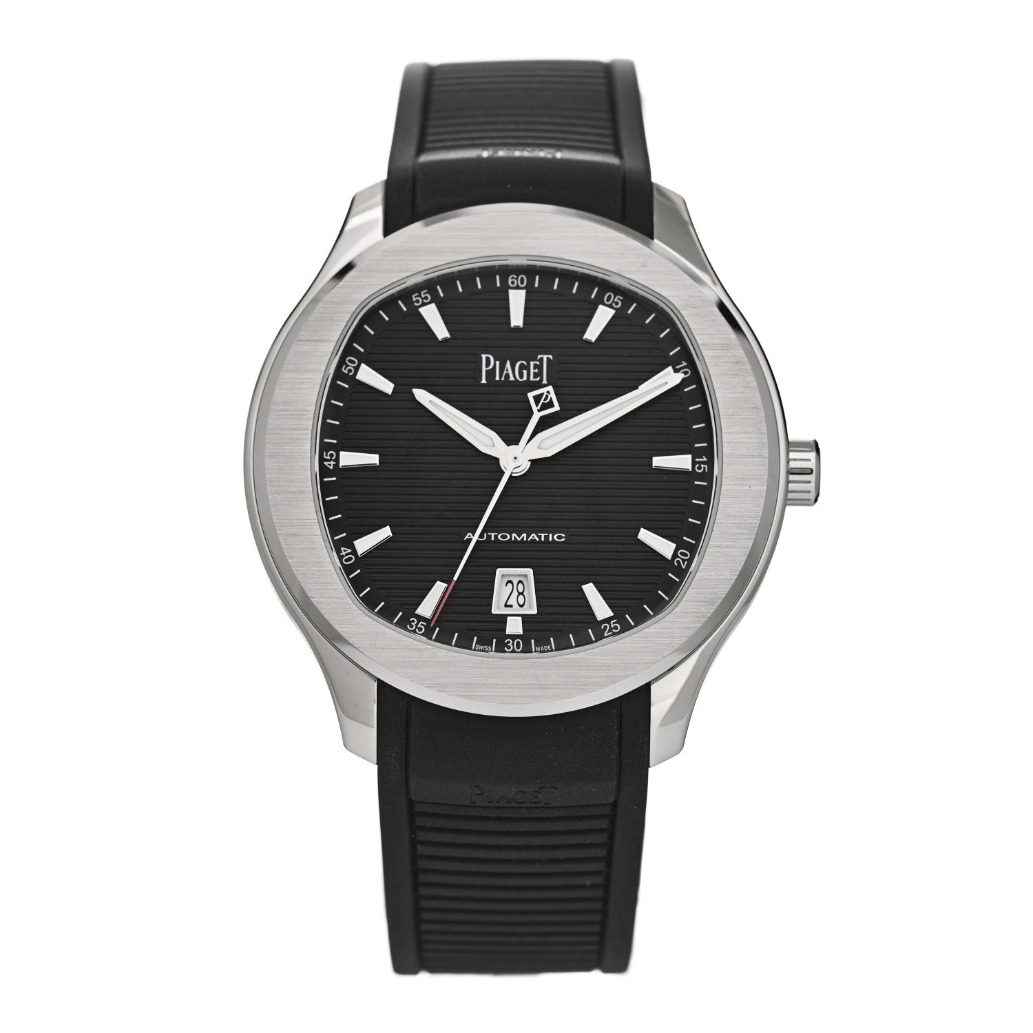 Piaget Stainless Steel Rubber 42mm Polo Date Automatic Watch Black 1 of 5