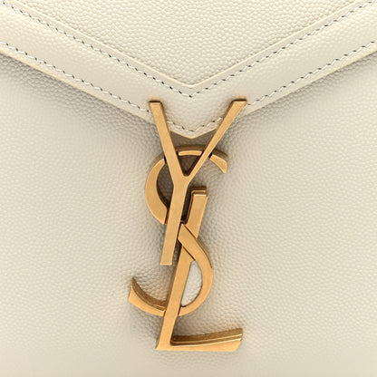 Saint Laurent Grain de Poudre Mini Classic Monogram Cassandra Top Handle Crema Soft Rouge Legion 7 of 9