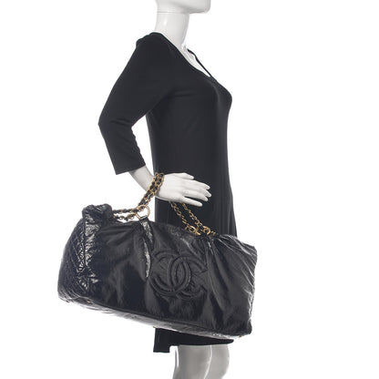 Chanel Vinyl XXL Rock and Chain Bowler Black 2 of 15