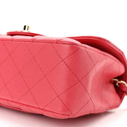 Chanel Caviar Quilted Mini Rectangular Flap Dark Pink 9 of 10
