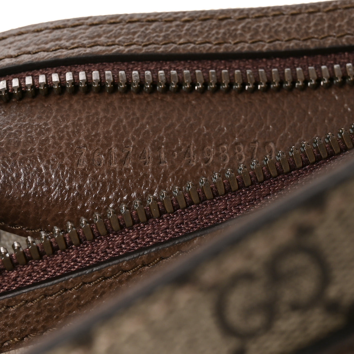 Gucci Tender GG Supreme Monogram Textured Dollar Calfskin Ophidia Messenger Bag Beige Ebony Dark Brown 7 of 10