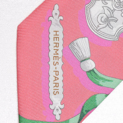 Hermes Silk Ferronnerie Twilly Rose Orange Bougainvillier 4 of 5