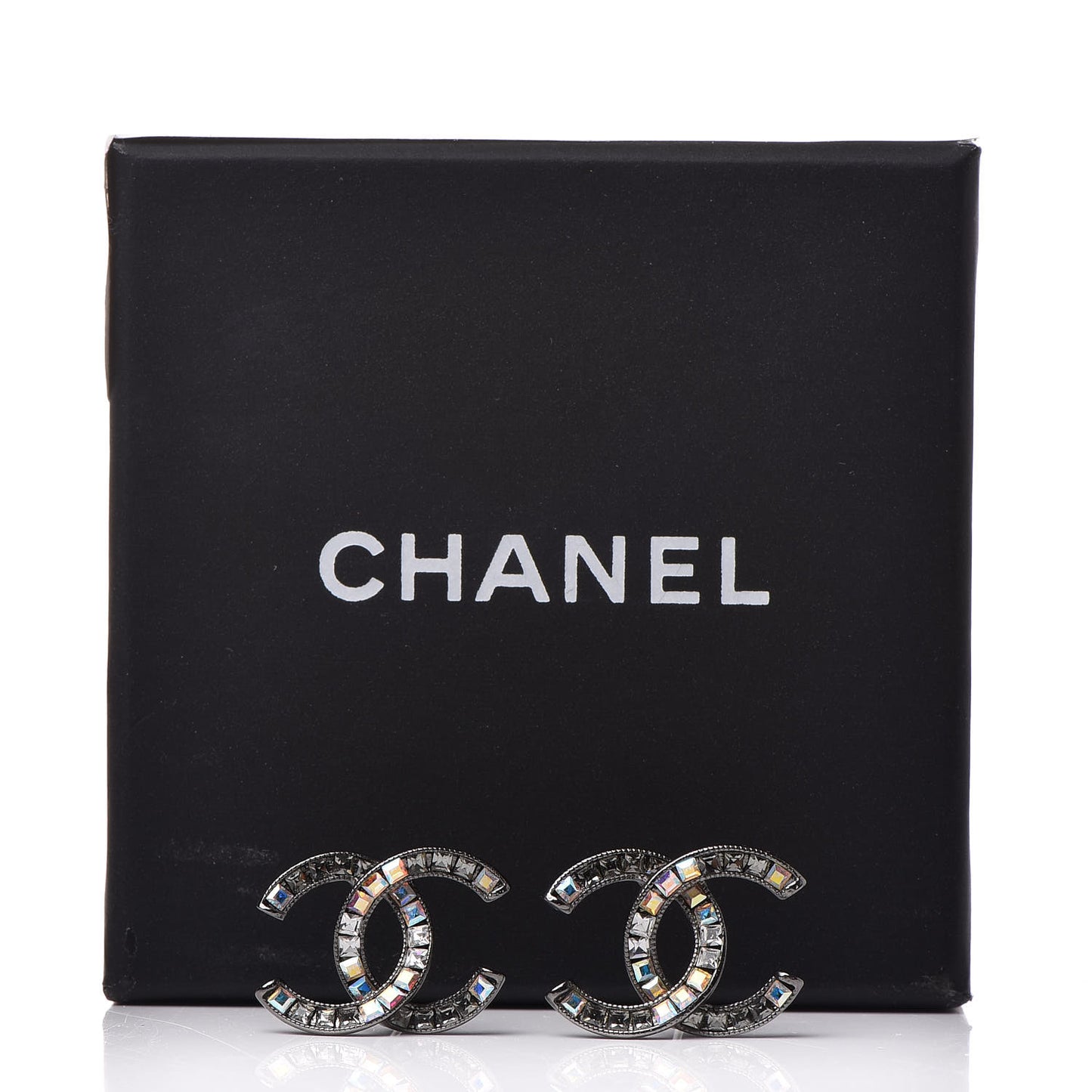Ruthenium Baguette Crystal CC Earrings