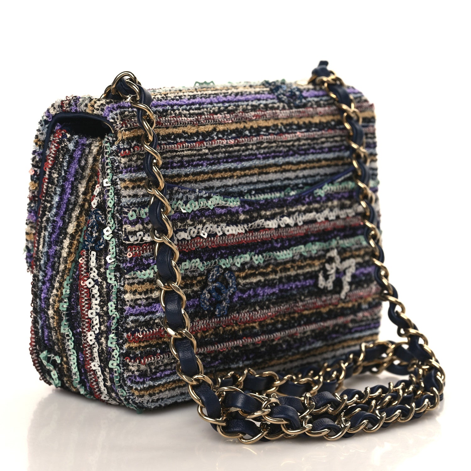 Chanel Mixed Fibers Sequin Quilted Mini Flap Multicolor 2 of 8