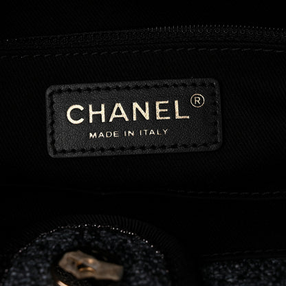 Chanel Woven Straw Raffia Small Deauville Tote Blue 6 of 10
