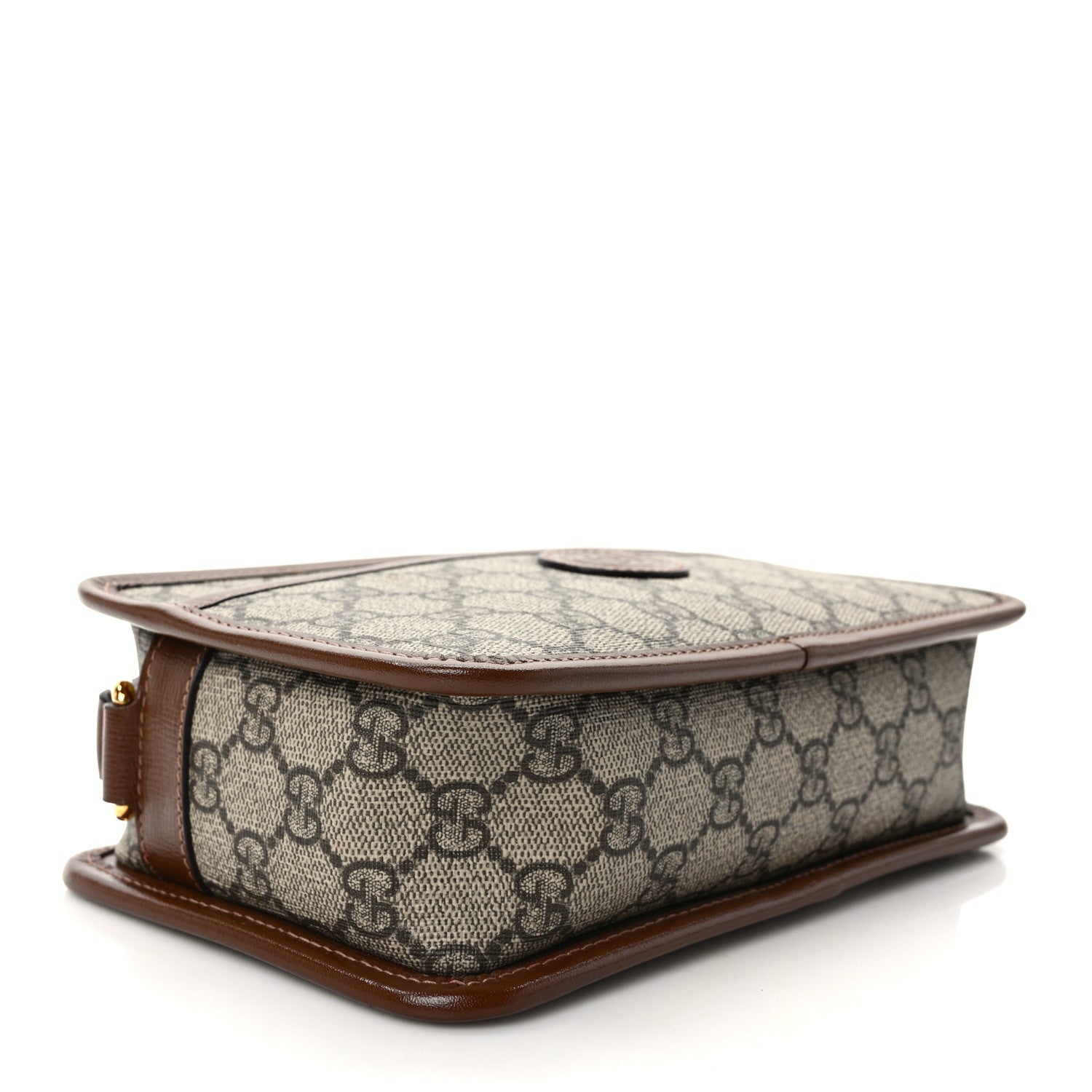 Gucci GG Supreme Monogram Azalea Calfskin Mini Retro Interlocking G Shoulder Bag Beige Ebony Brown Sugar 4 of 12