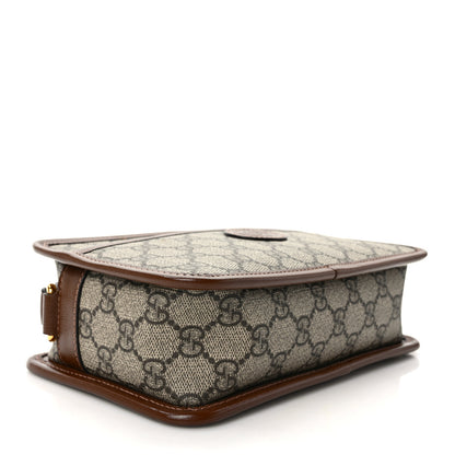 Gucci GG Supreme Monogram Azalea Calfskin Mini Retro Interlocking G Shoulder Bag Beige Ebony Brown Sugar 4 of 12