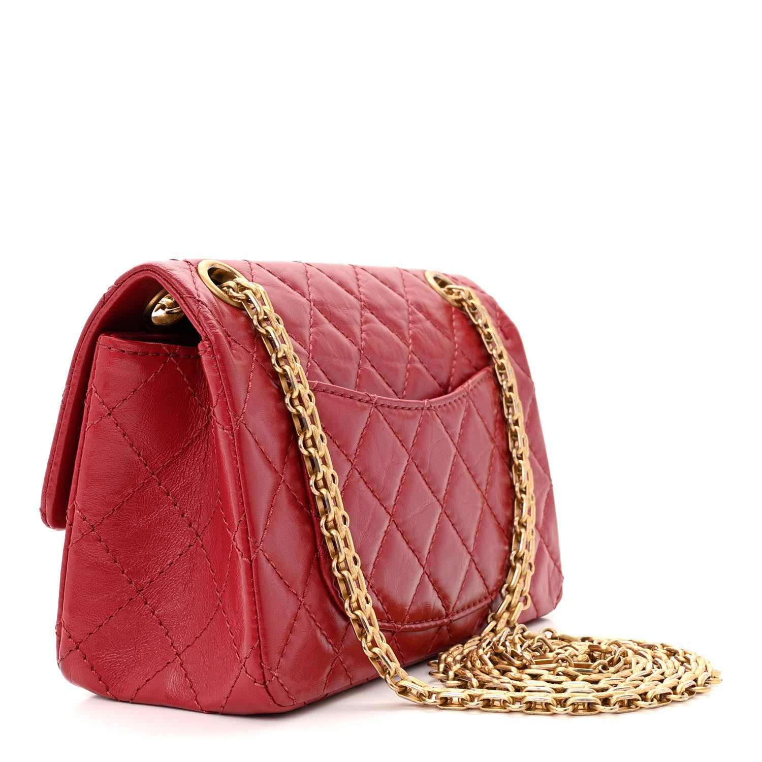 Chanel Aged Calfskin Quilted 2.55 Reissue Mini Flap Red 3 of 13