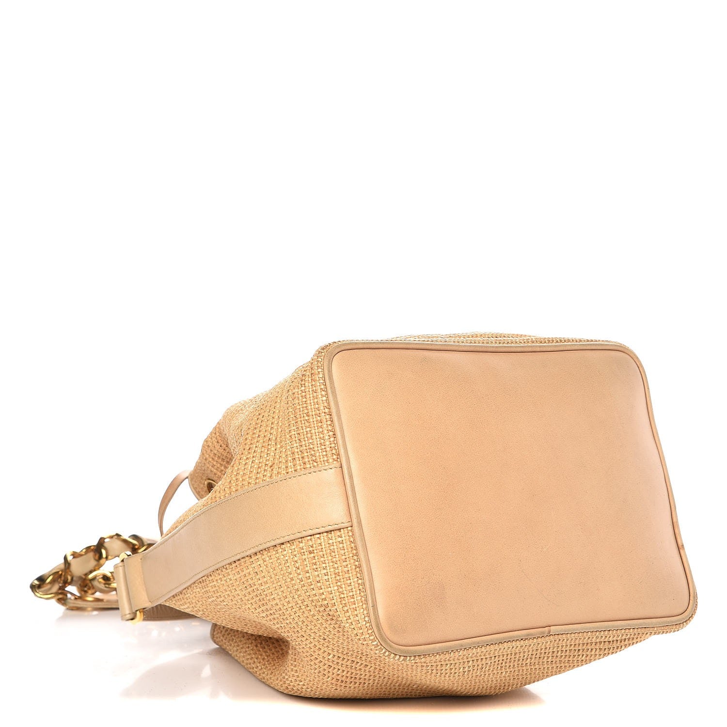 Chanel Woven Drawstring Bag Brown 5 of 9