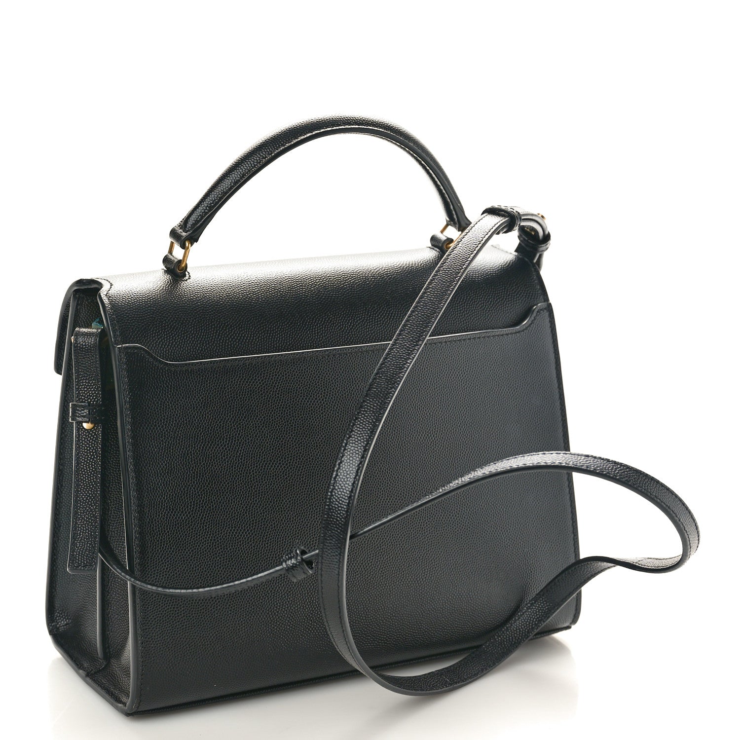 Saint Laurent Grain de Poudre Medium Classic Monogram Cassandra Top Handle Black Rouge Legion 3 of 13