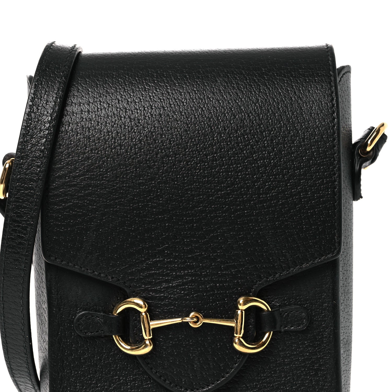 Gucci Dollar Calfskin Vertical Horsebit 1955 Crossbody Bag Black 8 of 15