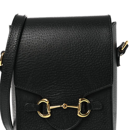 Gucci Dollar Calfskin Vertical Horsebit 1955 Crossbody Bag Black 8 of 15