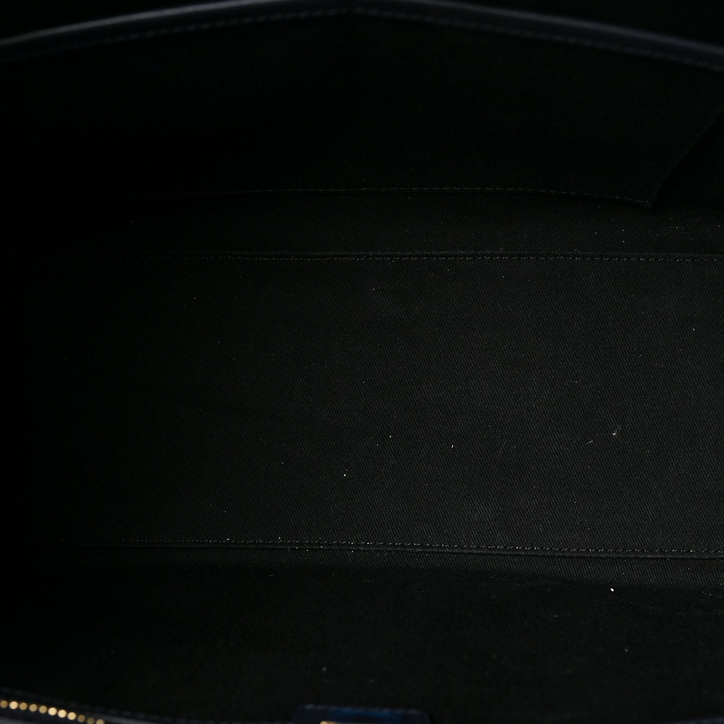 Calfskin Denim Patchwork Logo Shopper Tote Blue