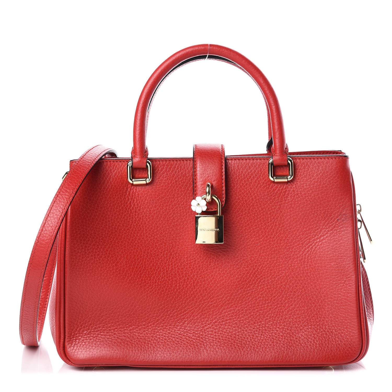 Dolce & Gabbana Pebbled Calfskin Small Tote Red 1 of 9