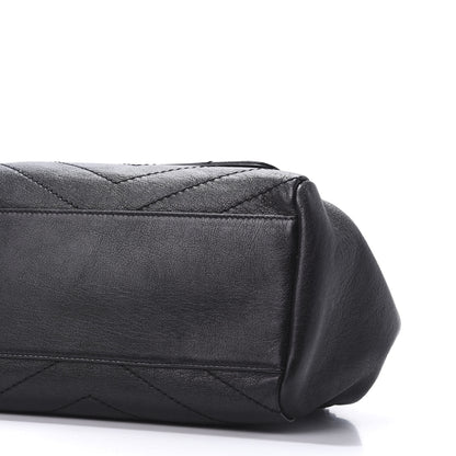 Saint Laurent Pebbled Lambskin Chevron Monogram Small Nolita Black 8 of 12