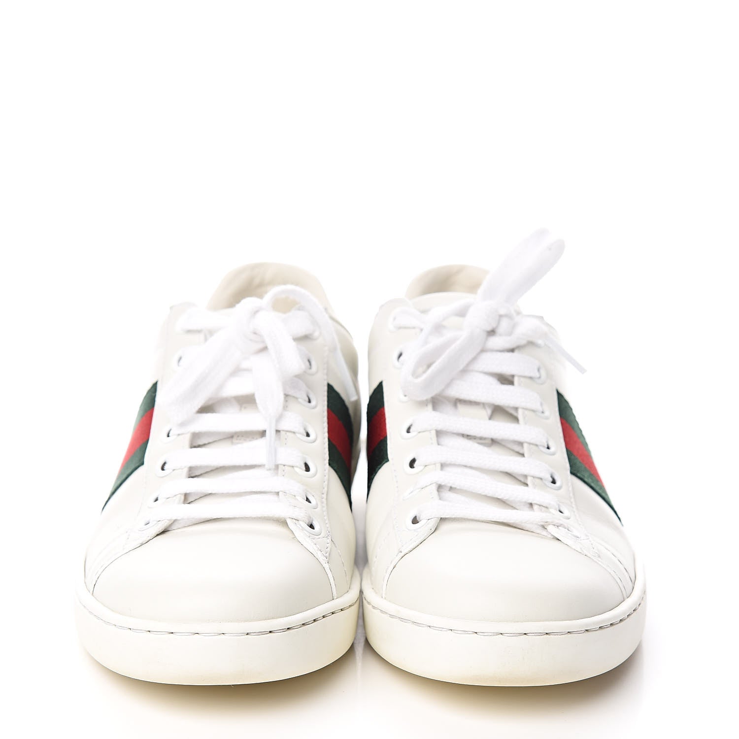 Gucci Calfskin Crocodile Web Ace Sneakers 36.5 White Green 2 of 12