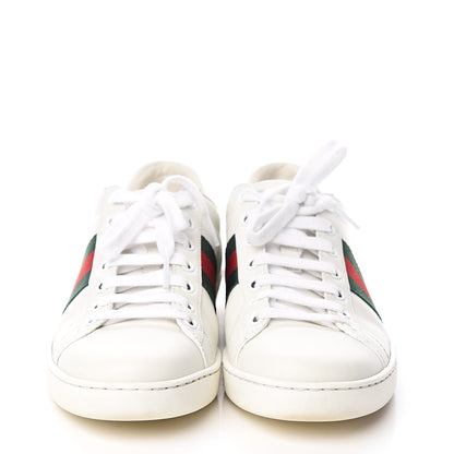 Gucci Calfskin Crocodile Web Ace Sneakers 36.5 White Green 2 of 12