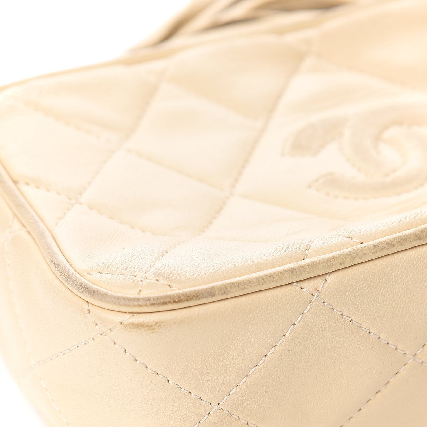 Lambskin Small Tassel Camera Case Beige