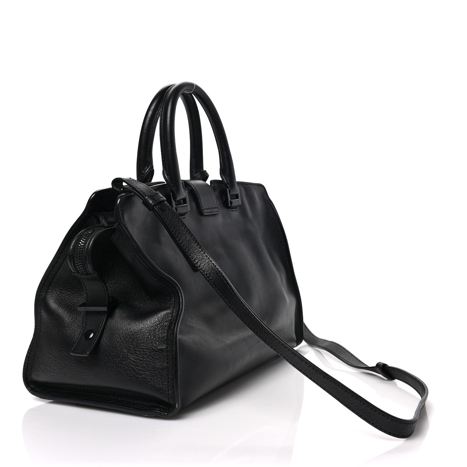 Saint Laurent Smooth Calfskin Small Monogram Cabas Black 3 of 9