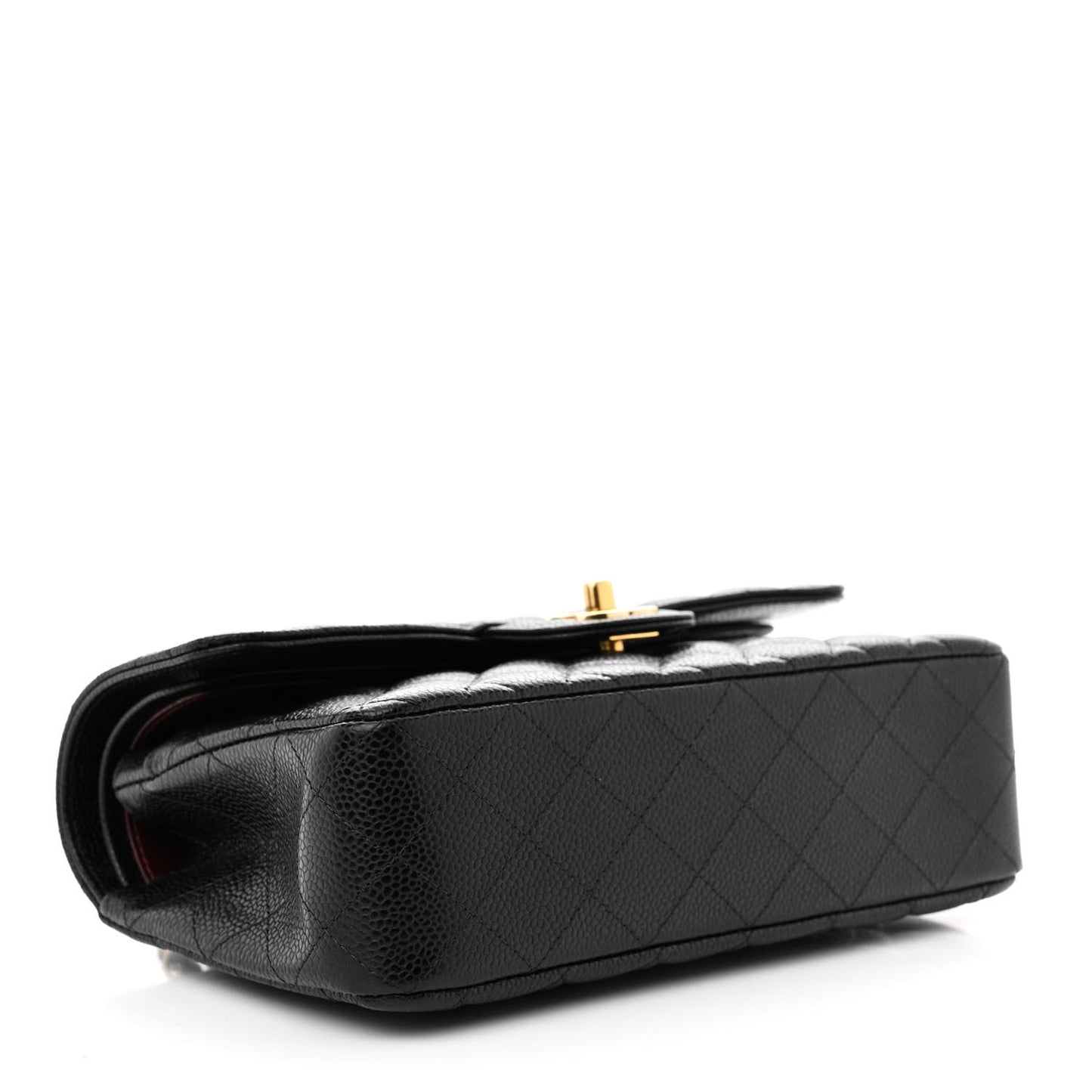Caviar Quilted Small Double Flap Black