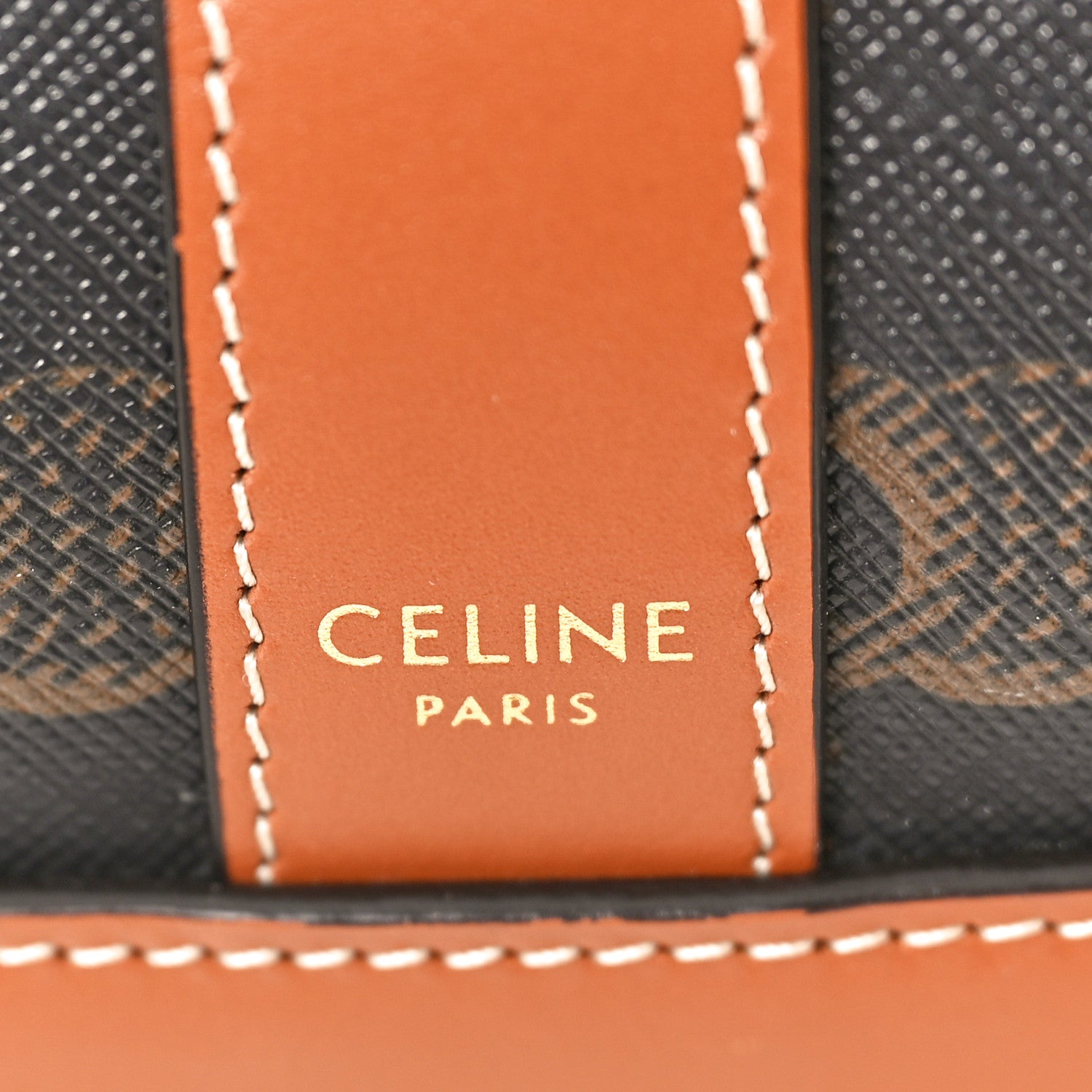 Celine Triomphe Canvas Calfskin Small Bucket Bag Tan 7 of 10