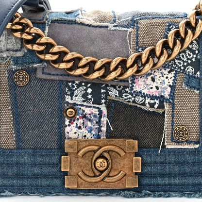 Chanel Denim Patchwork Small Boy Flap Blue 8 of 11