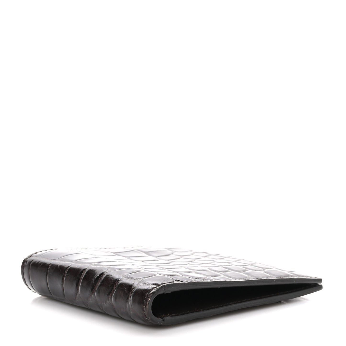 Crocodile Bi-Fold Wallet Brown