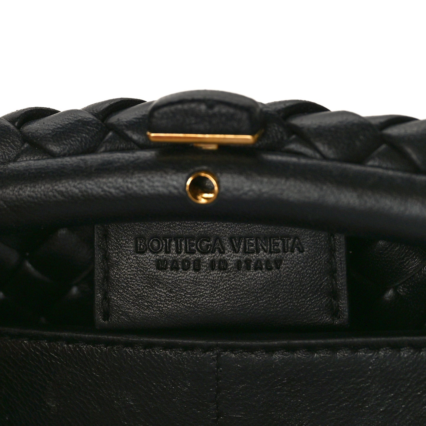 Nappa Intreccio Mini Padded Handle Bag Black